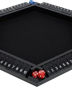 Shut The Box Game for 6 Players – Portable Wooden Dice Game