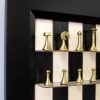Black Maple Chess Board with Italfama Modern Brass Chess Pieces Set