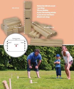 BEX Kubb Garden Games Set with Carry Bag for Outdoor Family Fun 2