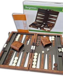 Brown and White Backgammon Set 18 Inches Long CHH Brand 2