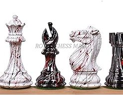 Royal Chess Mall Texture Painted Staunton Chess Pieces Set Weighted Boxwood