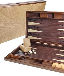 WE Games Travel Wood Pinwheel Backgammon Board Game Set 19 Inch