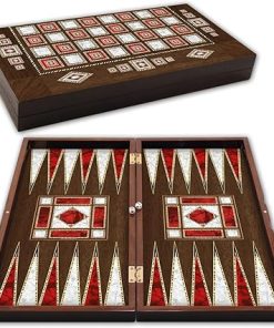 Classic Backgammon Set Wooden Folding Magnetic Board for Family Fun