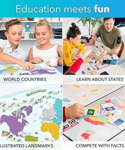 World Game and 50 States Game Bundle Fun Geography Board Games 2