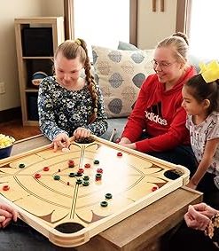 Carrom Board Game Set for Family Fun with 85 Games for All Ages 2