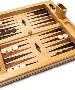 Vesey Street Inlaid Wooden Backgammon Set 19 Inch High Quality 2