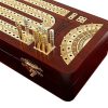 12.5 Inch Continuous Cribbage Board with Card Storage Maple Tracks
