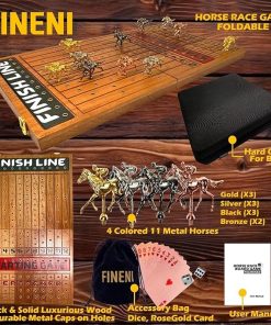 Foldable Horse Racing Game for Adults with Luxurious Metal Horses 2