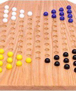 Oak Wooden Chinese Checkers Board Game Set Hand-Painted 19 Inches Wide 2