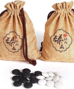 Double Convex Ceramic Go Game Set 361 Pieces with Board and Bag