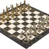 Antique Copper Metal Chess Set with Wooden Board and Handmade Pieces 4