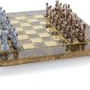 Greek Roman Army Chess Set Brass Nickel Brown Chess Board 4