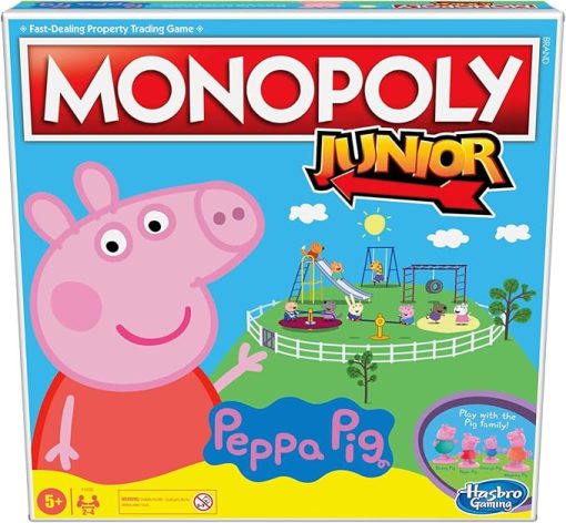 Monopoly Junior Peppa Pig Edition Board Game for Kids Ages 5 and Up