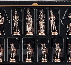 Medieval British Army Copper Chess Set with Wooden Board and King 3.5 Inch 2