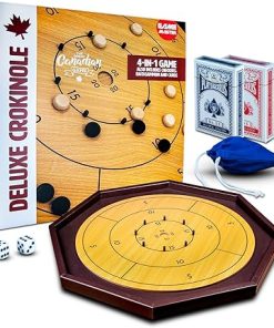 Deluxe 4-in-1 Crokinole Board Game Set for Family Fun and Friends