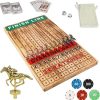 AMEROUS 12.5 Inch Wooden Chess Set with Metal Pieces for All Ages 3