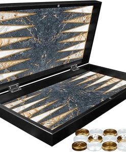 Classical Backgammon Set for Family and Friends with Wooden Board 2