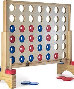 Prextex Giant 4 in a Row Connect Game with Travel Bag for Family Fun