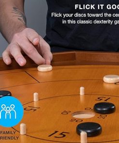 Crokinole and Checkers Tournament Classic Board Game for Two Players 2