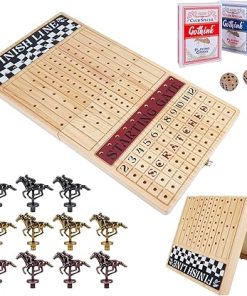Premium 23 Inch Horse Race Board Game with Wooden Box and Accessories