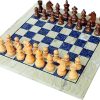 Australian Marble and Lapis Lazuli Chess Board Set with Wooden Pieces