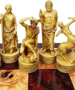 Hand Painted Greek Gods Mythology Chess Men Set Without Board