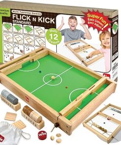 Big Flick and Kick Wooden Multi Tabletop Indoor Games for Kids Family