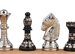 Luxury Brass Metal Chess Set Inspired by Staunton Design – 12 Pieces 2