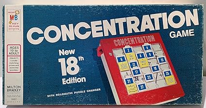 Concentration Game New 18th Edition Released in 1975 Concentration Game New 18th Edition Released in 1975