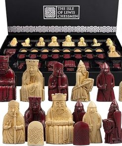 Isle of Lewis Chessmen Regency Chess Set RED Edition with 4 Queens