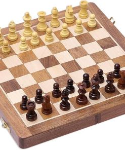 NOVICA Brown Hand Crafted Brass and Wood Set, ‘Strategist’ Chess Board