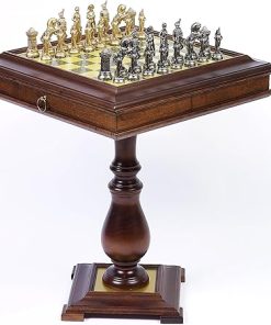 Napoleon Chessmen and Venezia Chess Table by Bello Games Italy