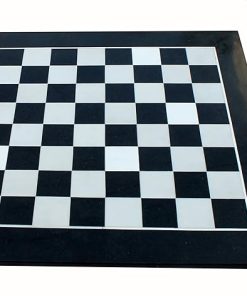 Decorative 12 Inch White Natural Stone and Black Marble Chess Board 2
