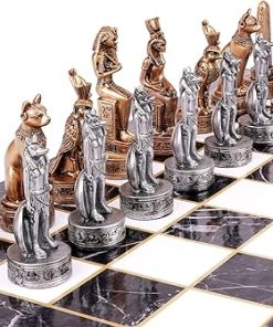 Egyptian Style Chess Sets for Adults with Large Folding Board and Pieces