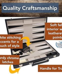 Black Leatherette Backgammon Set – 18 Inch Size 2