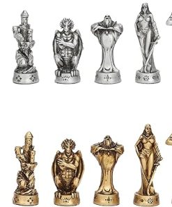 Medieval Fantasy Chessmen Set Hand Painted Resin 3.38 Inch Veronese Design