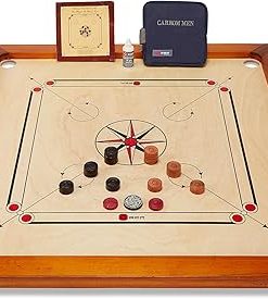 Premium Carrom Board Set 33 x 33 Inch Official Size with Adjustable Stand 2