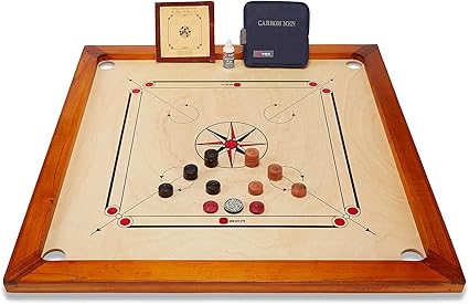 Premium Carrom Board Set 33 x 33 Inch Official Size with Adjustable Stand 2 Premium Carrom Board Set 33 x 33 Inch Official Size with Adjustable Stand - Image 2
