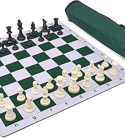 Wholesale Chess Triple Weighted Green Pieces with Mousepad Board Set