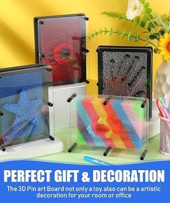 4 Pack 3D Pin Art Board Sensory Toy 6 x 8 Inches Colorful Gifts 2
