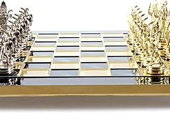 Greek Mythology Chess Set Brass Nickel Blue Chess Board 68 Characters 2