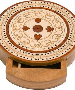 Palm Royal Handicrafts Wooden Cribbage Board Padauk Maple with Storage 2