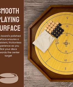 Classic Crokinole Board Game for Two Players – Genuine Wood Design 2