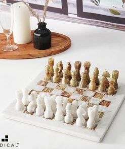 Radicaln Marble Chess Set 12” Inches White and Green Onyx Handmade Marble Chess Pieces for Chess Set Board Game – Chess Set, Checker Board Game – Travel Set Chess Figure 2