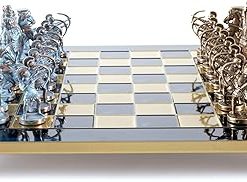 Archers Large Blue and Copper Chess Set with Blue Chess Board 2
