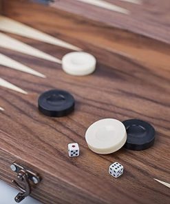 LaModaHome Star Turkish Backgammon Set Complete Vinyl Wooden Design 2