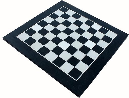 Decorative 12 Inch White Natural Stone and Black Marble Chess Board