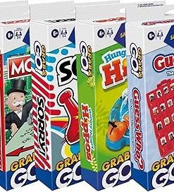Hasbro Travel Games Set of 5 – Sorry, Hungry Hungry Hippos, Monopoly