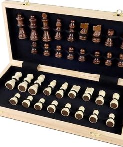 Regal Games Wooden Chess Set with Folding Board for Adults and Travel 2