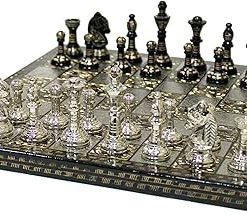 Brass Chess Board Game Set with 100% Brass Pieces 12×12 Inches 2
